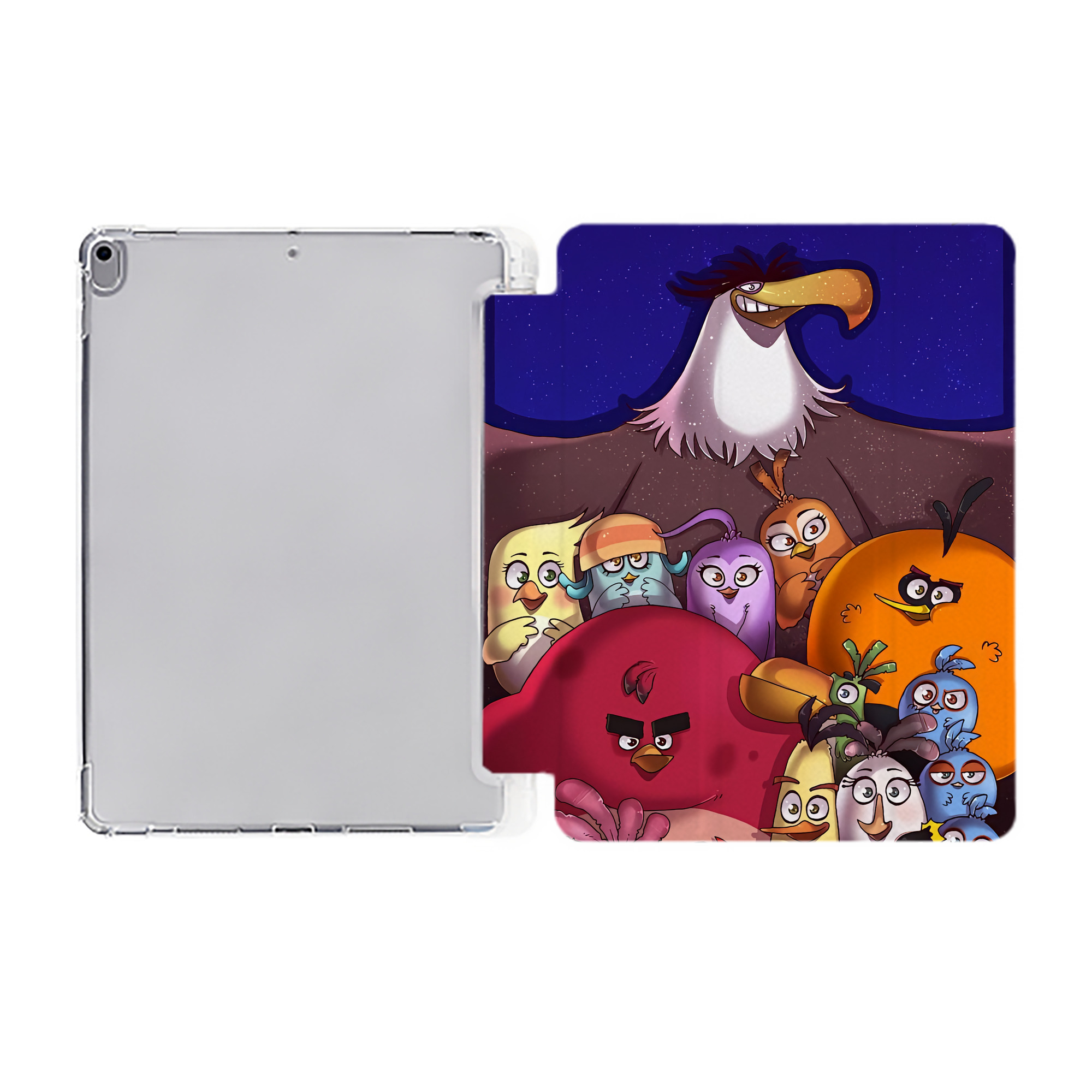 （画像用） Angry Birds アングリーバード IPad ケース ペン収納付き 三つ折りスタンド PUレザー×シリコン 対応機種9.5/10.5/10.9インチ